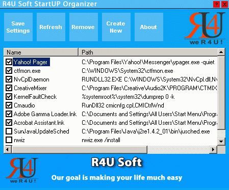 R4U Soft StartUP Organizer Screenshot